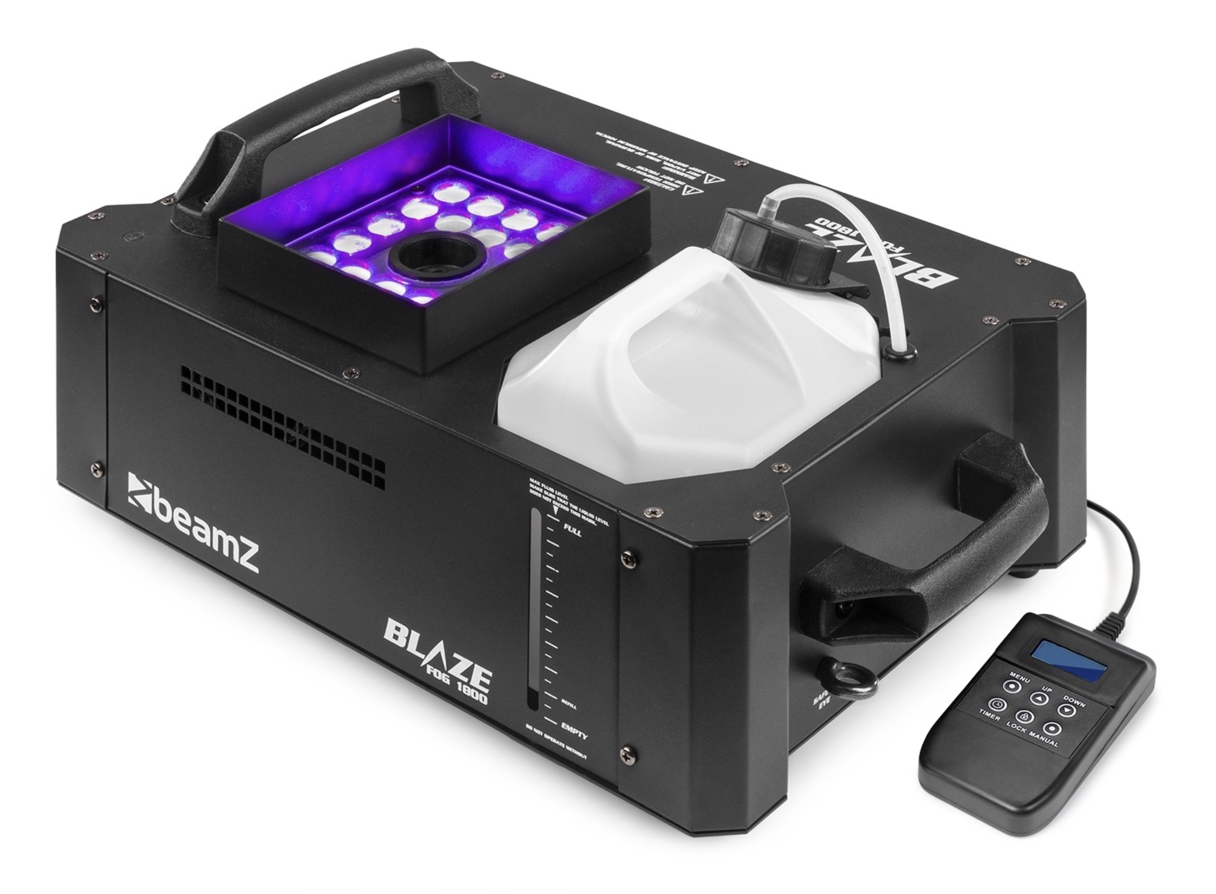 maquina de humo efecto co2 con leds beamz blaze 1800 para eventos y espectaculos