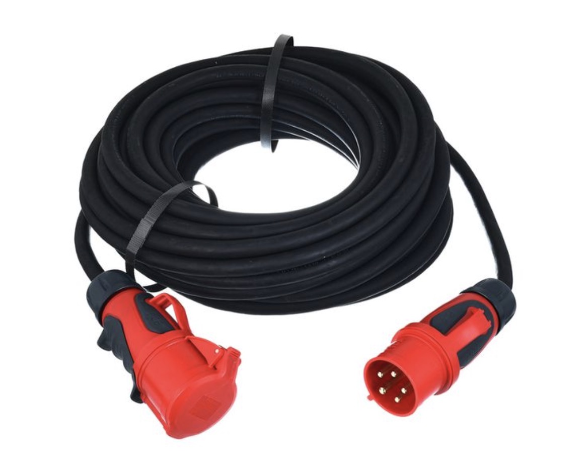 Alargador trifásico 32A de 25 metros para eventos