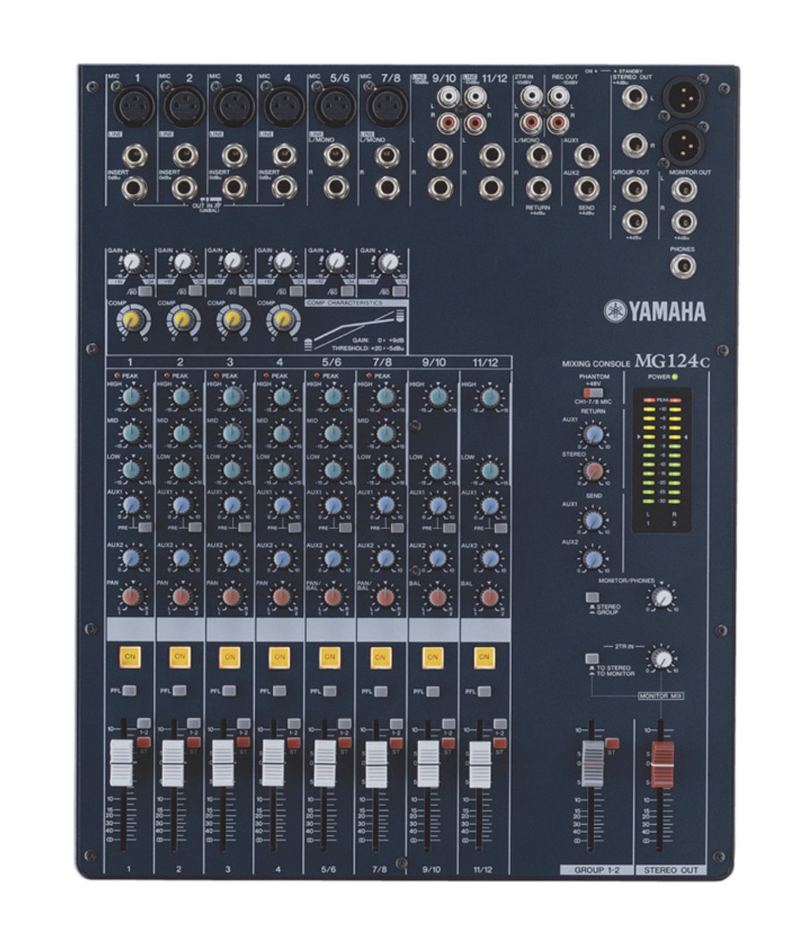 mesa de mezclas analogica yamaha 12 canales para eventos microfonia y sonido