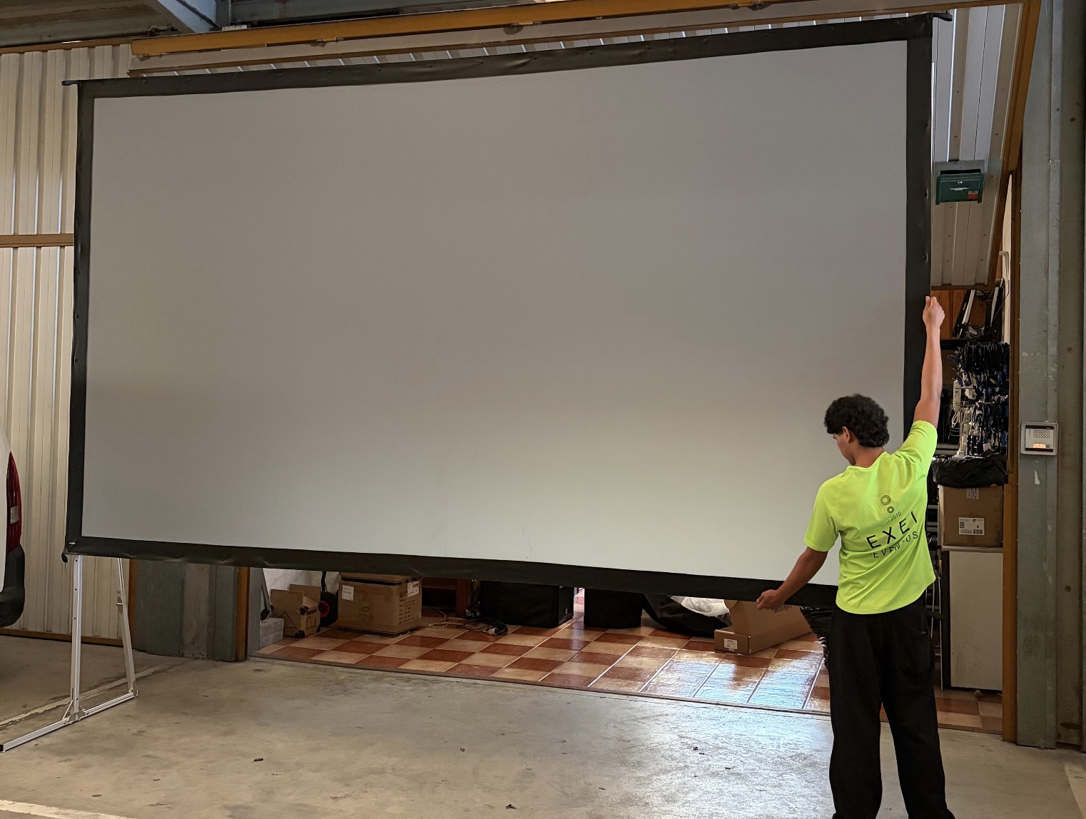 Pantalla de proyección portátil para eventos y presentaciones