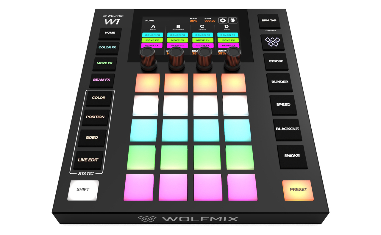 Controladora Wolfmix MK2 para controlar iluminación en eventos y espectáculos